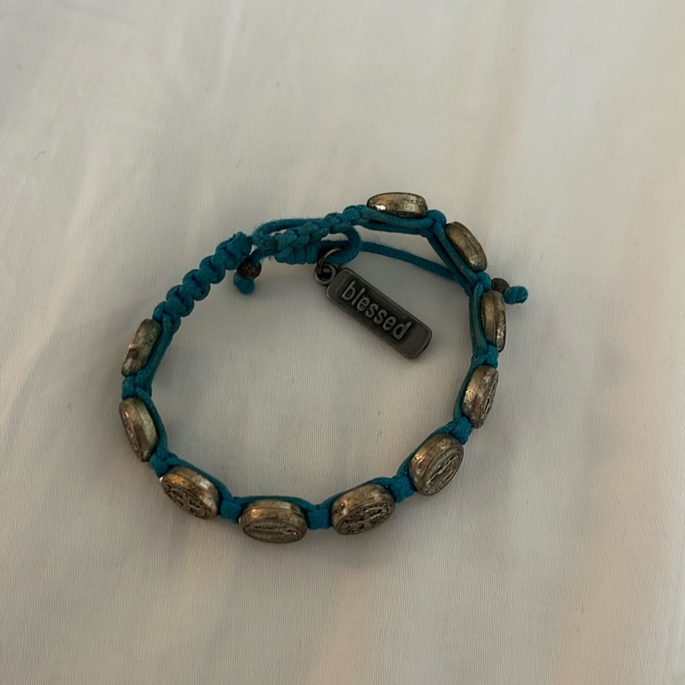 My Hero My Saint Benedictine Blessing Bracelet - light blue